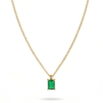Hangerketting met smaragd