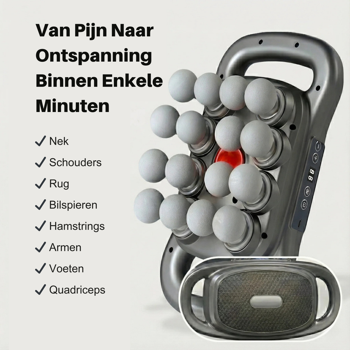 AurumForce | Diepwerkende Lichaamsmassager met Warmte en 16 Massagekoppen