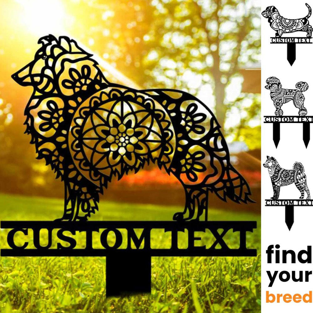 Gepersonaliseerde Tuinstekers met Mandala/Zentangle Hondensoort