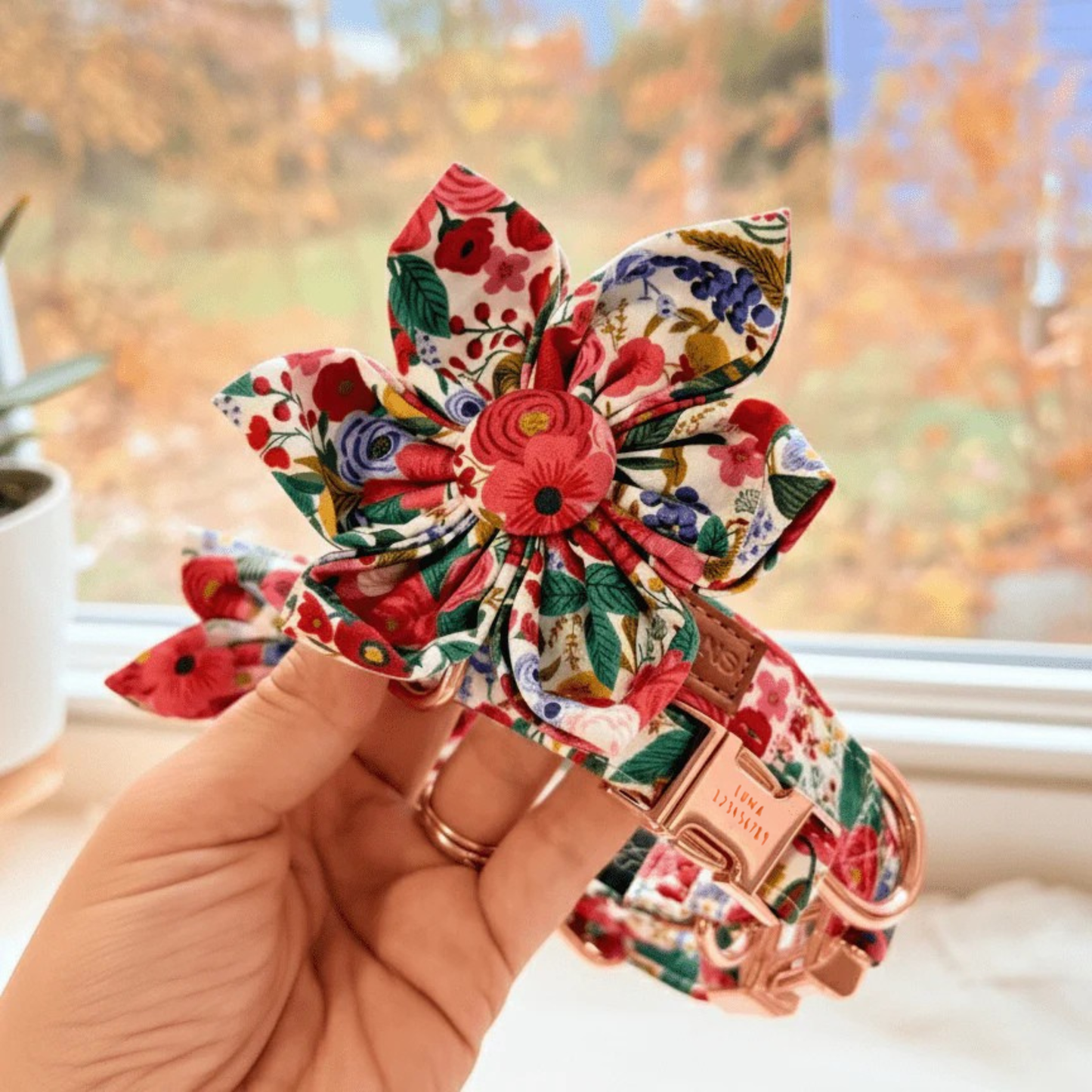 BloomPaws | Verstelbare Hondenhalsband - Ochtend bloemen