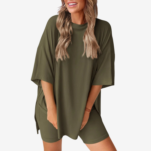 Zomerse Duo‑Set: Wolkzachte Top & Shorts
