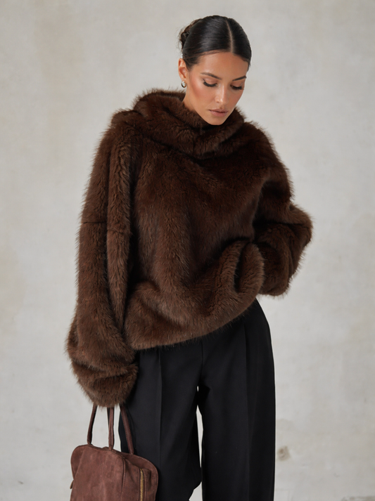 MaisonCouture | Luxe Faux Fur Jas met Capuchon