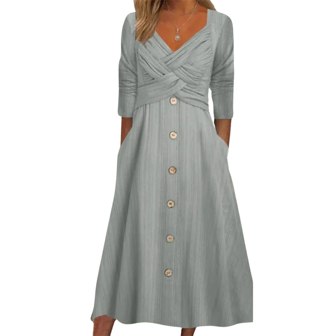 Ella Midi-Jurk – Een Stijlvolle Essential Met Verfijnde Details