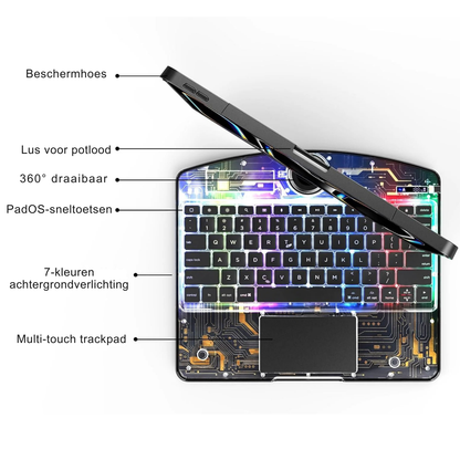 Transparante 360° iPad Toetsenbord Beschermhoes