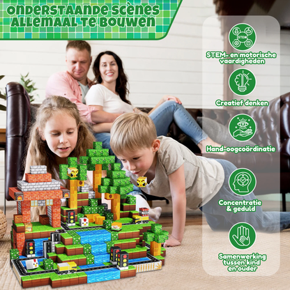 Suburb City - Magnetische Bouwtegels STEM Speelgoed | 2025 Dorpscollectie | 100–300 stuks | 2cm