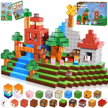 Graslandplezier - Magnetische Bouwtegels STEM Speelgoed | 2025 Dorpscollectie | 100–300 stuks | 2cm