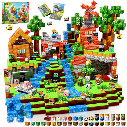 Graslandplezier - Magnetische Bouwtegels STEM Speelgoed | 2025 Dorpscollectie | 100–300 stuks | 2cm