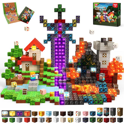 Portaal × Bos - Magnetische Bouwtegels STEM Speelgoed | 2025 Glow-collectie | 200 stuks | 2cm