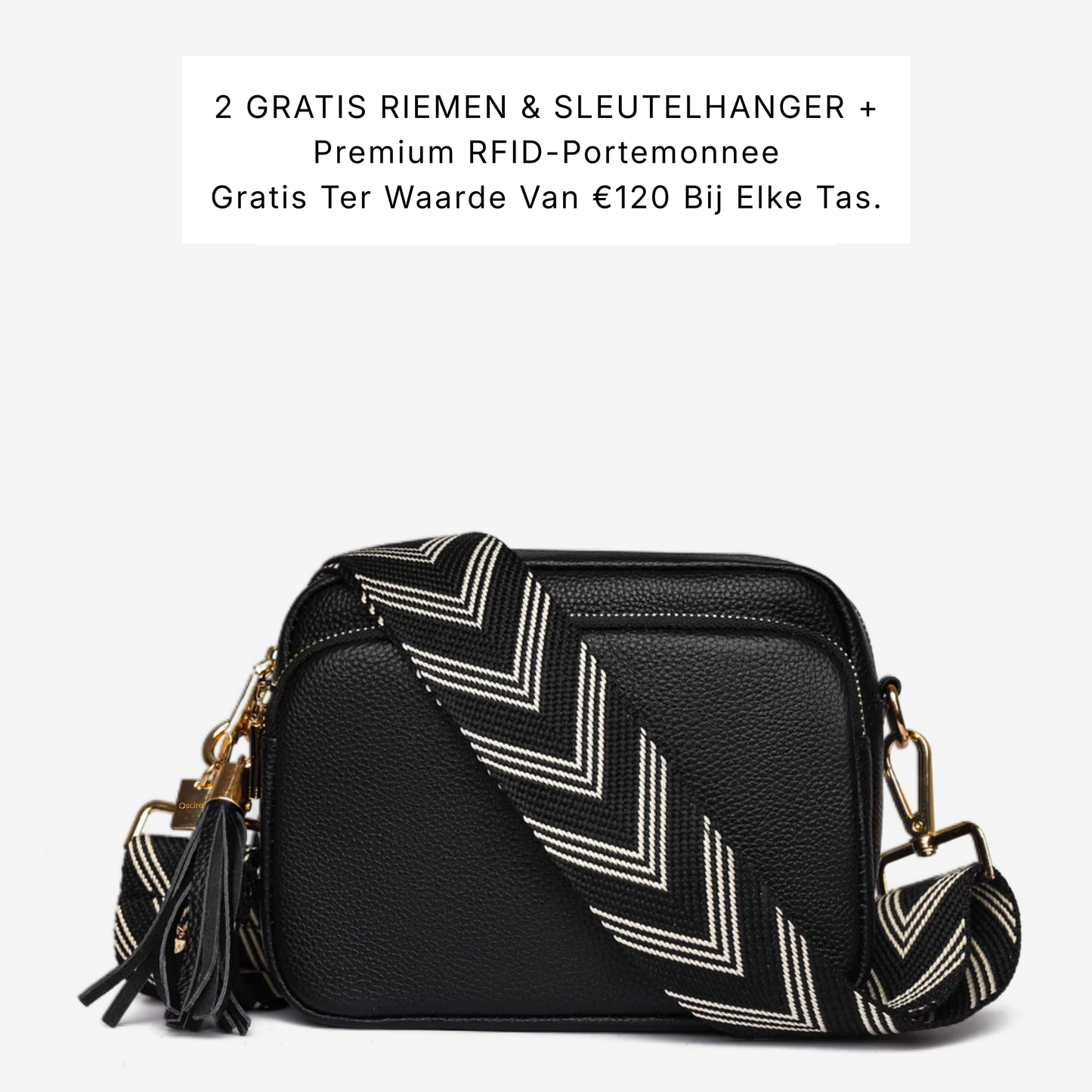 Luma | Compacte lederen crossbodytas - Zwart