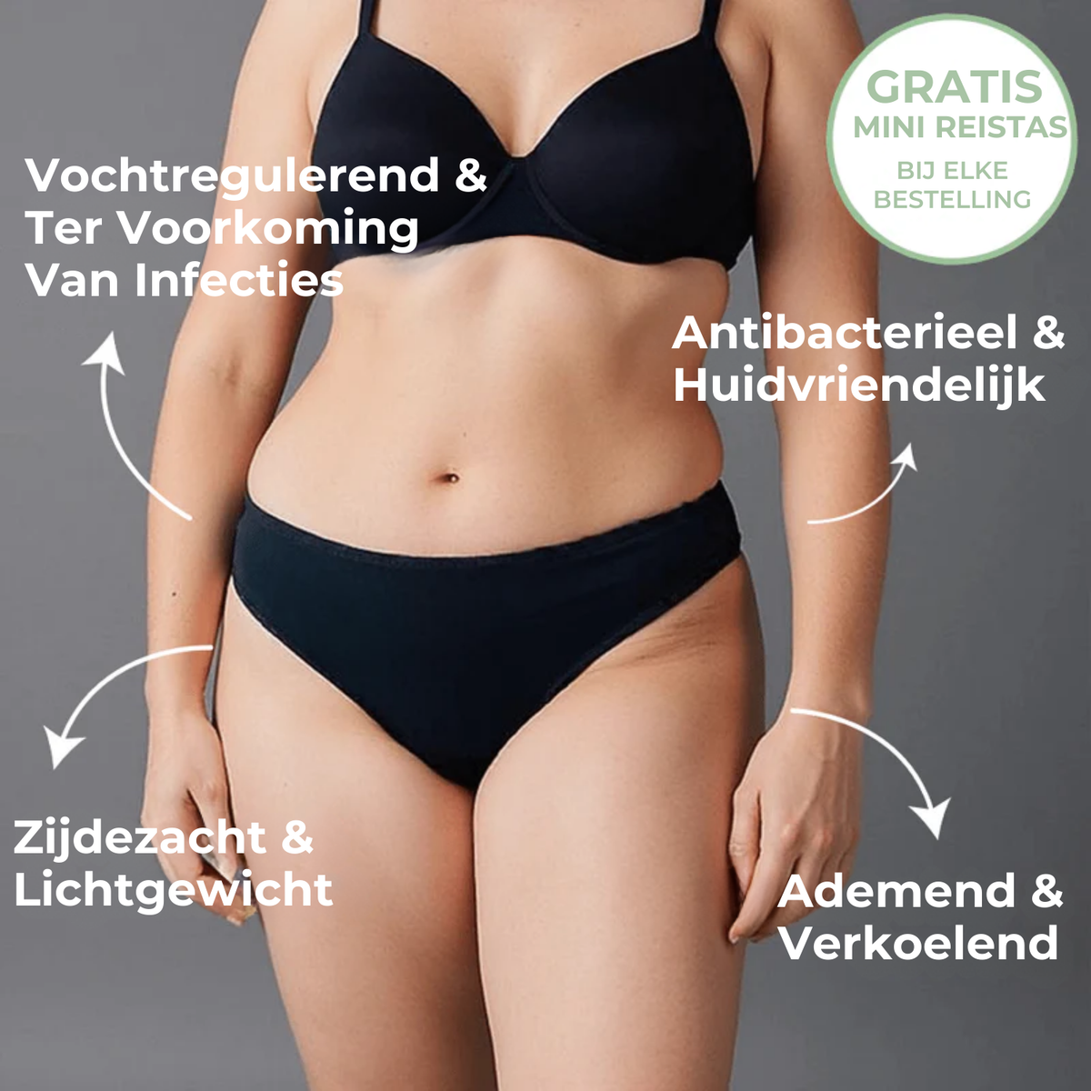 Bamboevezel Antibacteriële Ultra-Zachte & Ademend Slipje (Klassieke Bikini)