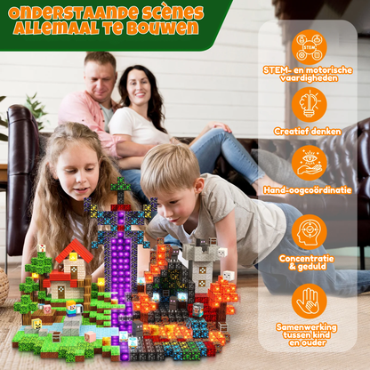 Portaal × Bos - Magnetische Bouwtegels STEM Speelgoed | 2025 Glow-collectie | 200 stuks | 2cm
