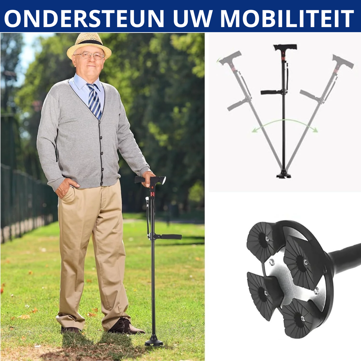 Walknix Wandelstok Met Led-Lamp