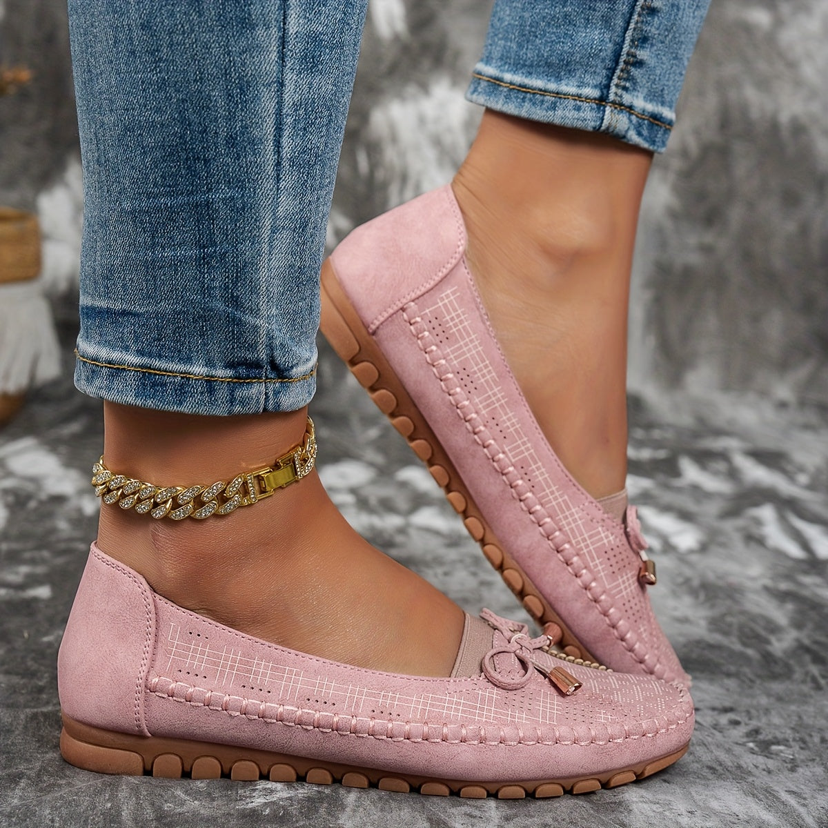 Sabine – Zachte, comfortabele loafers met een verfijnd strikje