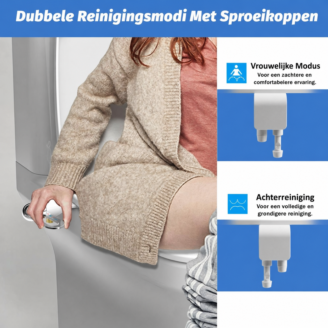 PureWash | Stroomloos bidet-opzetstuk