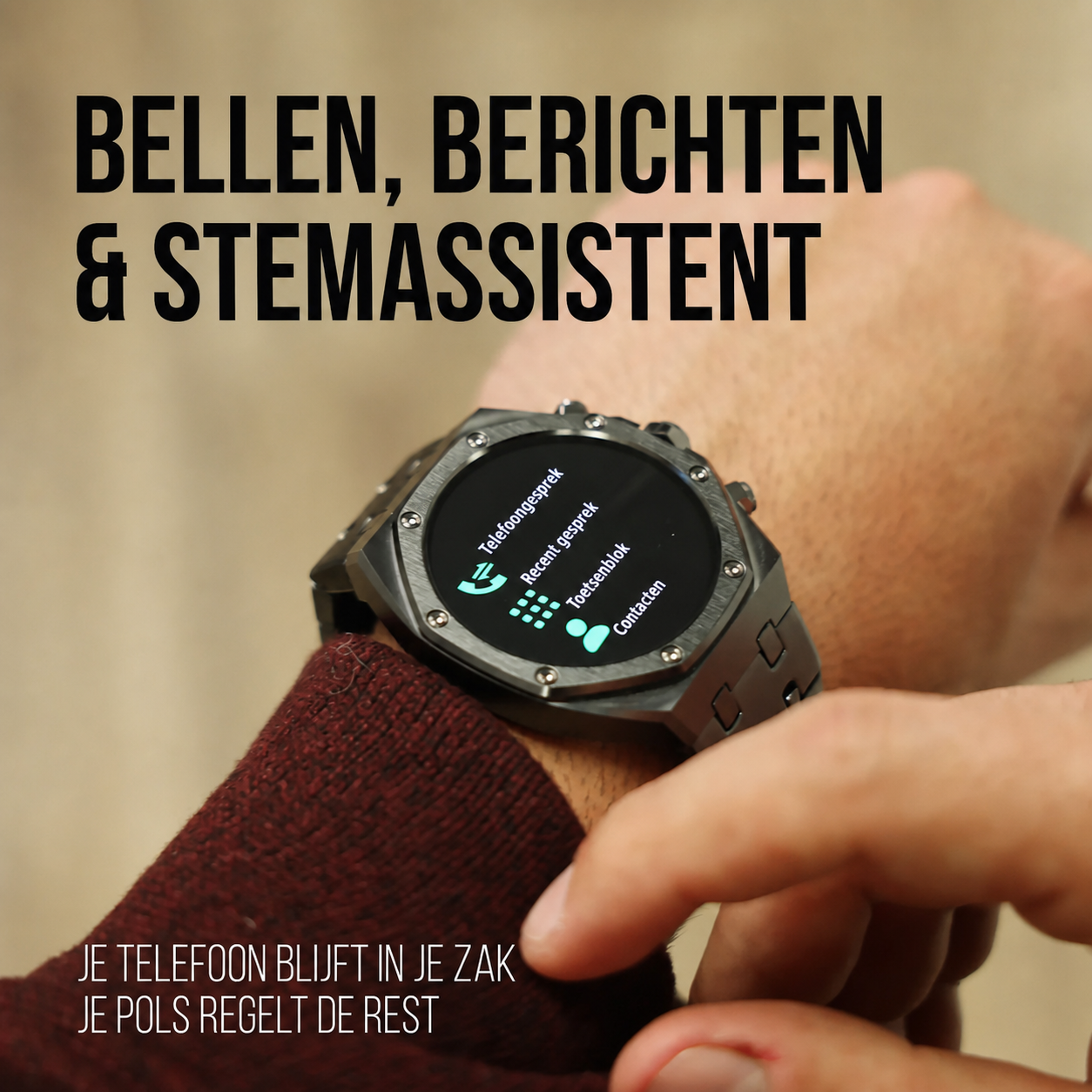 Sentinel | Stalen hex-bezel smartwatch
