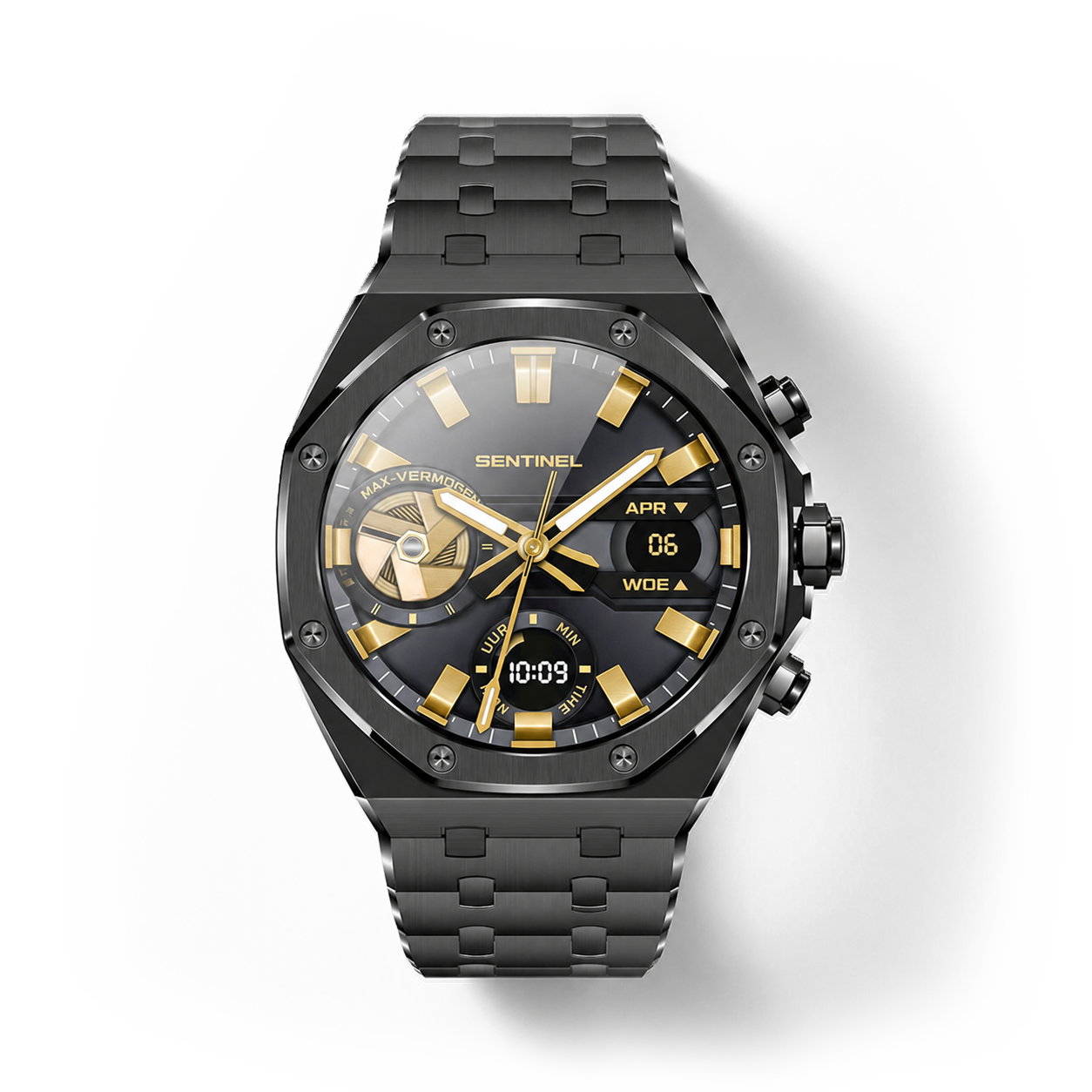 Sentinel | Stalen hex-bezel smartwatch