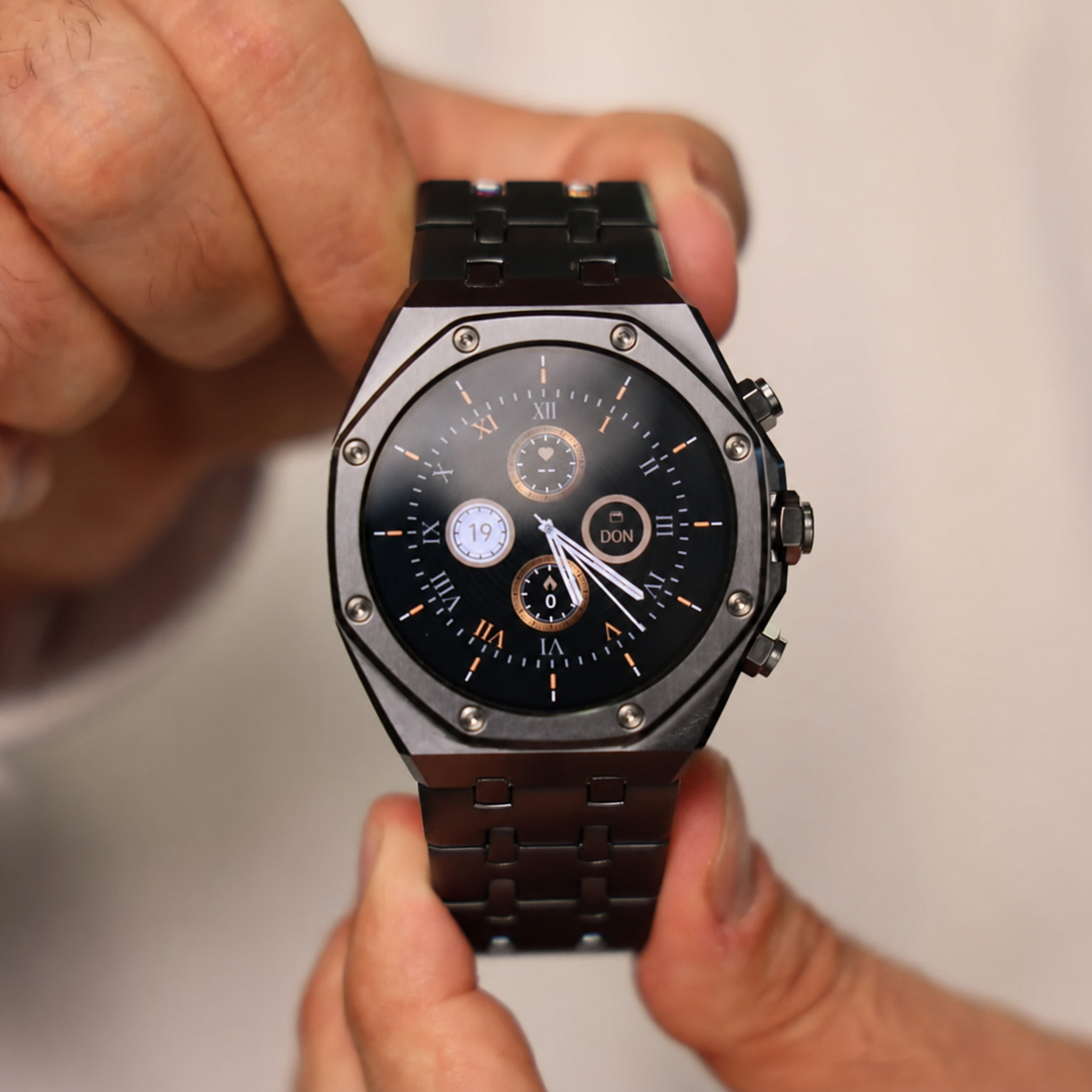 Sentinel | Stalen hex-bezel smartwatch