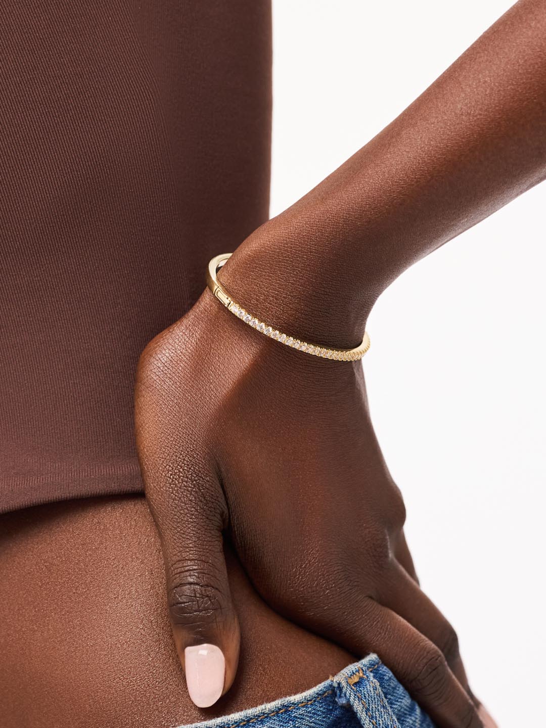 SilkGlow | Elegante Slanke Bangle - 14K Goud op Zilver