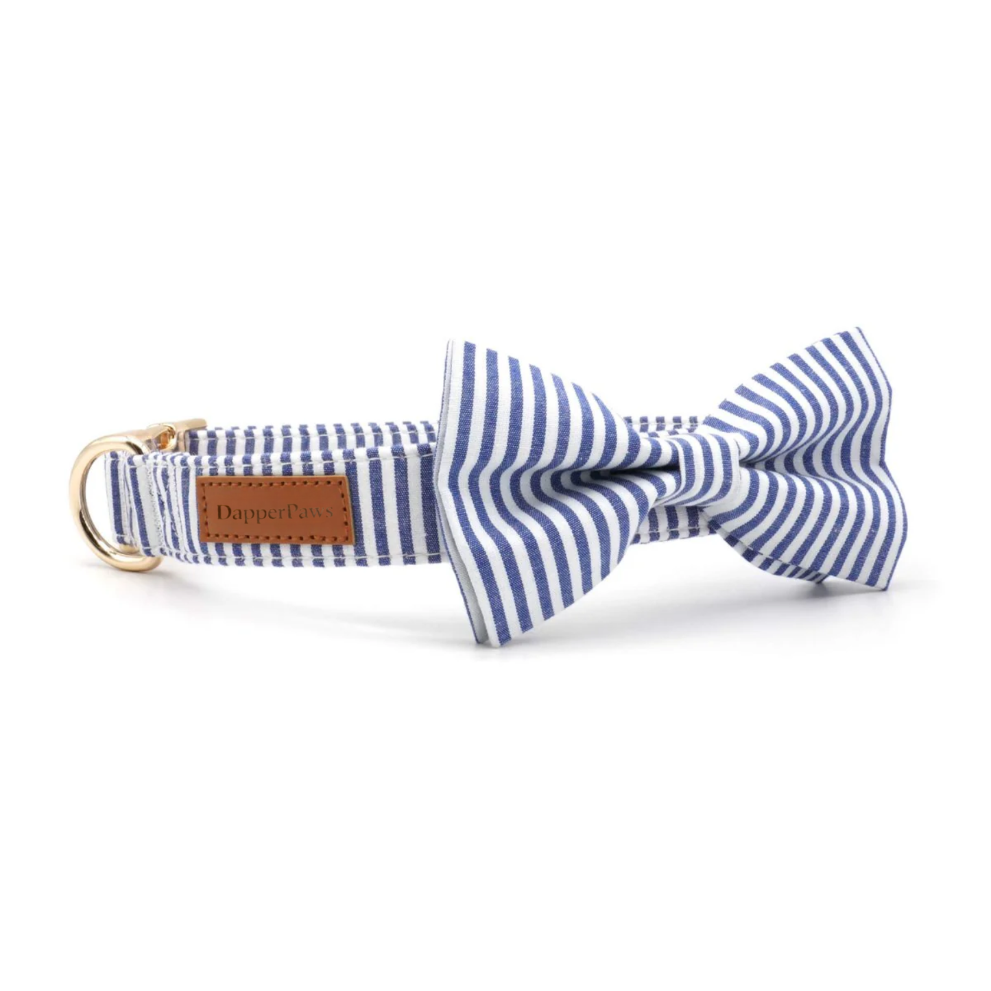 DapperPaws | Hondenhalsband met vlinderdas - Blauwe strepen