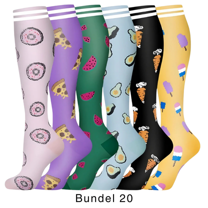 Colorify | Kleurrijke compressiekous (6 paar)