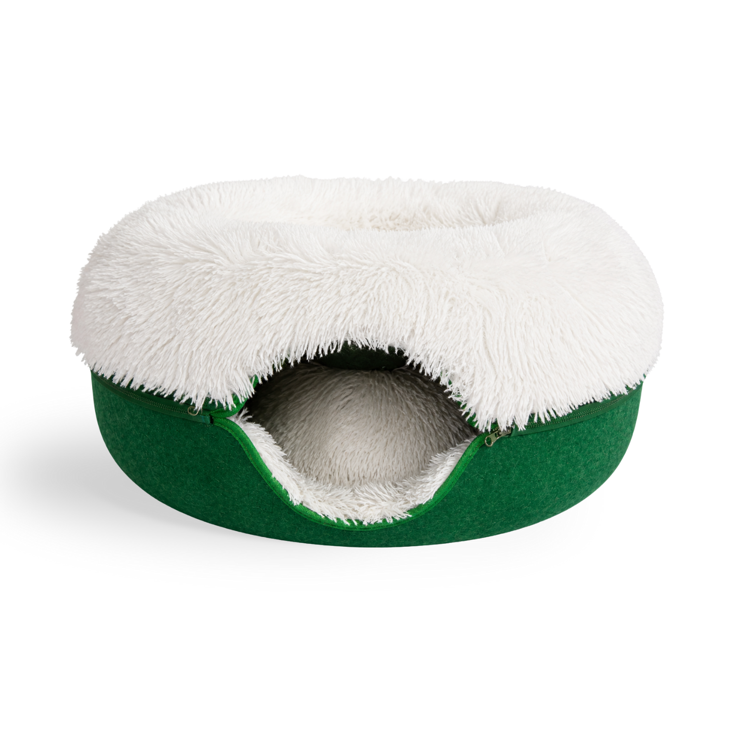 SnugNest | Vilten kattentunnel-kattenbed - Kalmerende donut