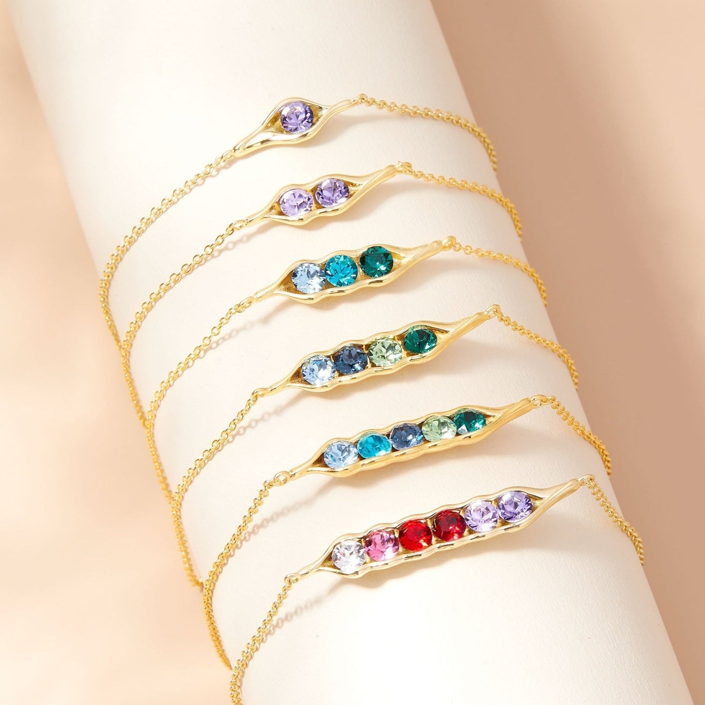 PodGem | Peulvormige geboortesteen-armband