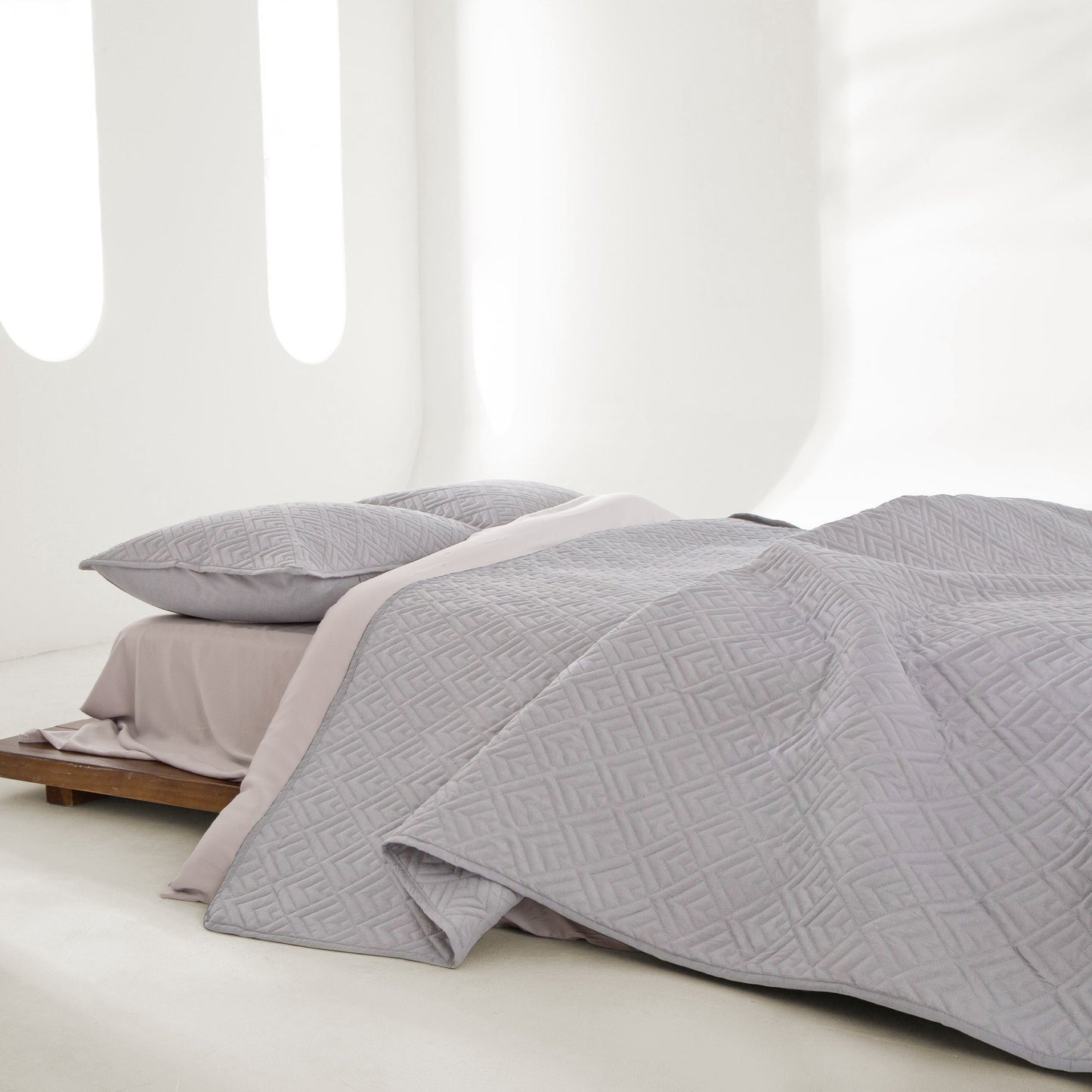 FURRFREE Dekbedset met ruitmozaïekpatroon – Huisdierhaar-afstotend voor gezinnen met honden of katten