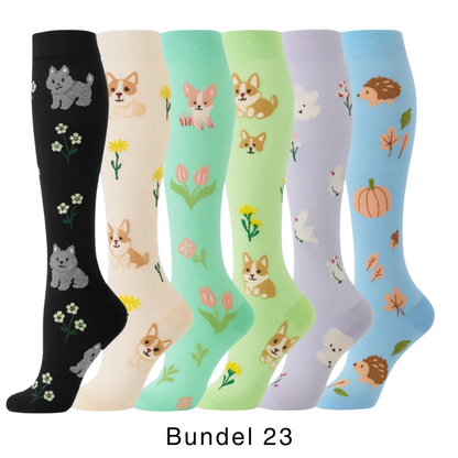 Colorify | Kleurrijke compressiekous (6 paar)