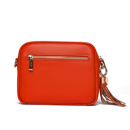 Luma | Compacte lederen crossbodytas -  Koraal zonsondergang