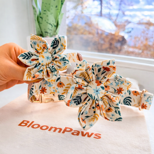 BloomPaws | Verstelbare Hondenhalsband - Gele bloemen