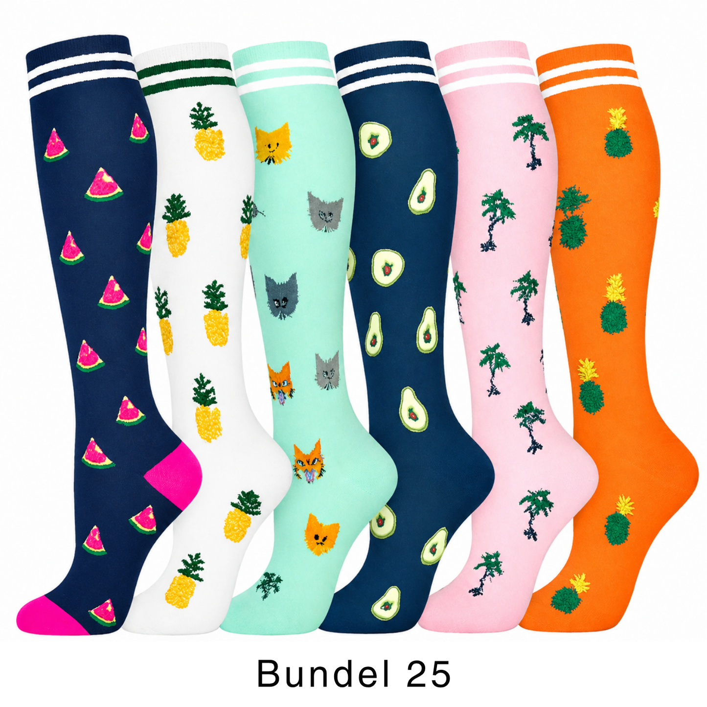 Colorify | Kleurrijke compressiekous (6 paar)
