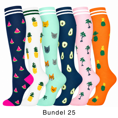 Colorify | Kleurrijke compressiekous (6 paar)