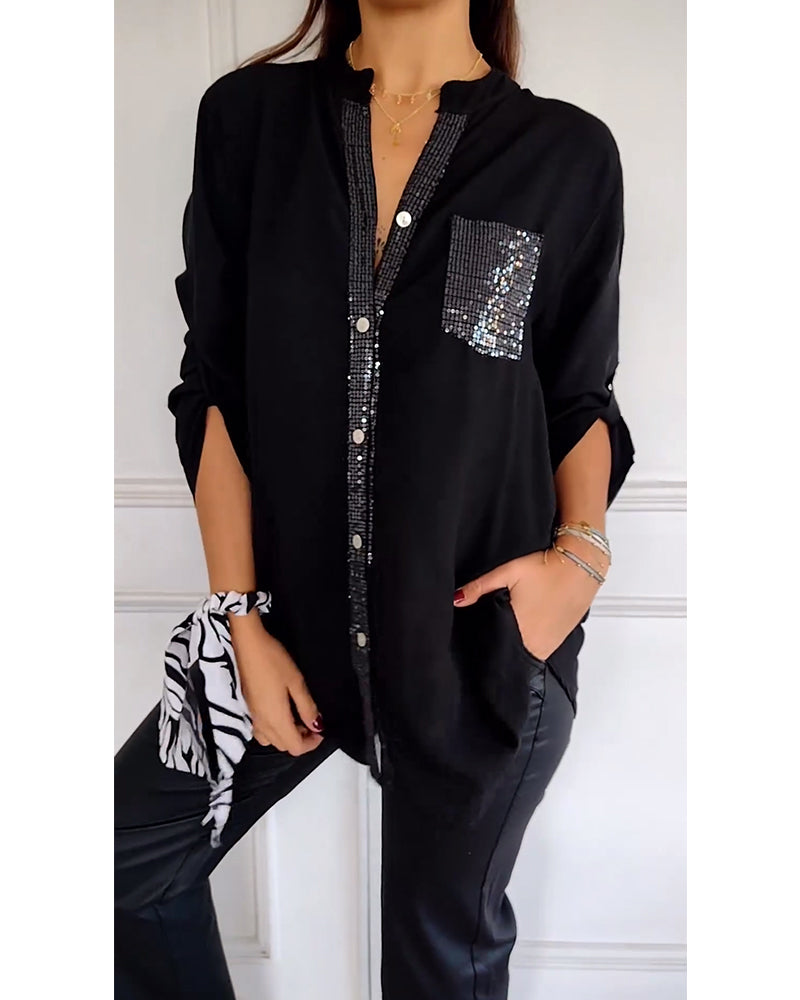 Sparkle Chic Blouse – Paillettenlook