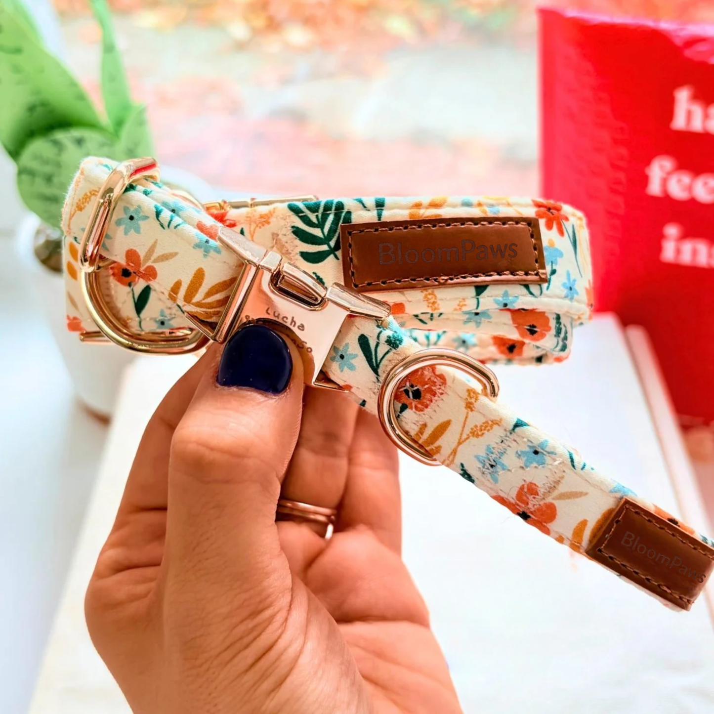 BloomPaws | Verstelbare Hondenhalsband - Gele bloemen