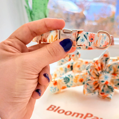 BloomPaws | Verstelbare Hondenhalsband - Gele bloemen