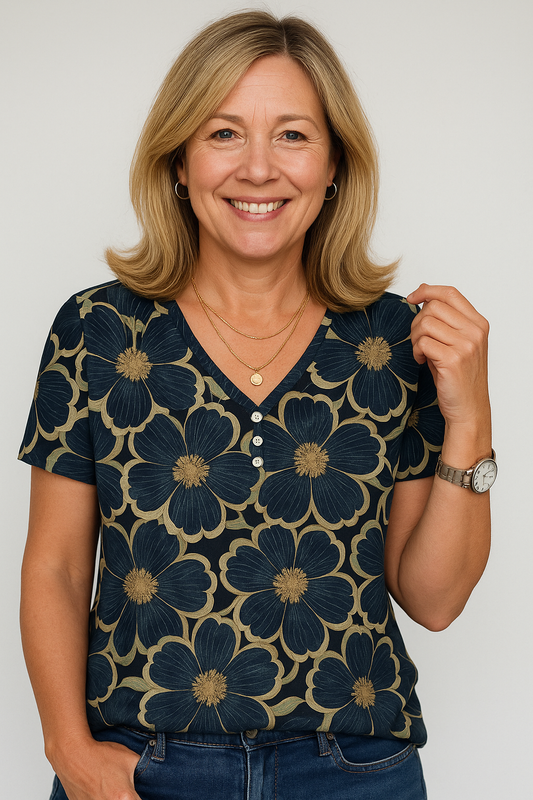 Chantal Vintage Bloemenprint Blouse – Tijdloze elegantie met een moderne twist