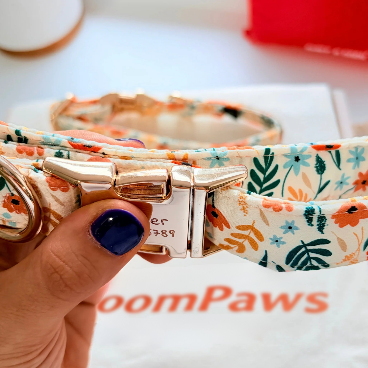 BloomPaws | Verstelbare Hondenhalsband - Gele bloemen