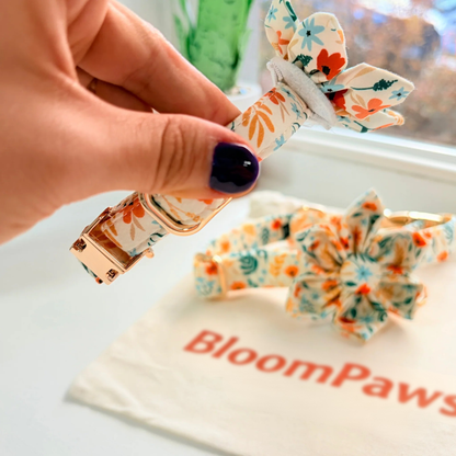 BloomPaws | Verstelbare Hondenhalsband - Gele bloemen