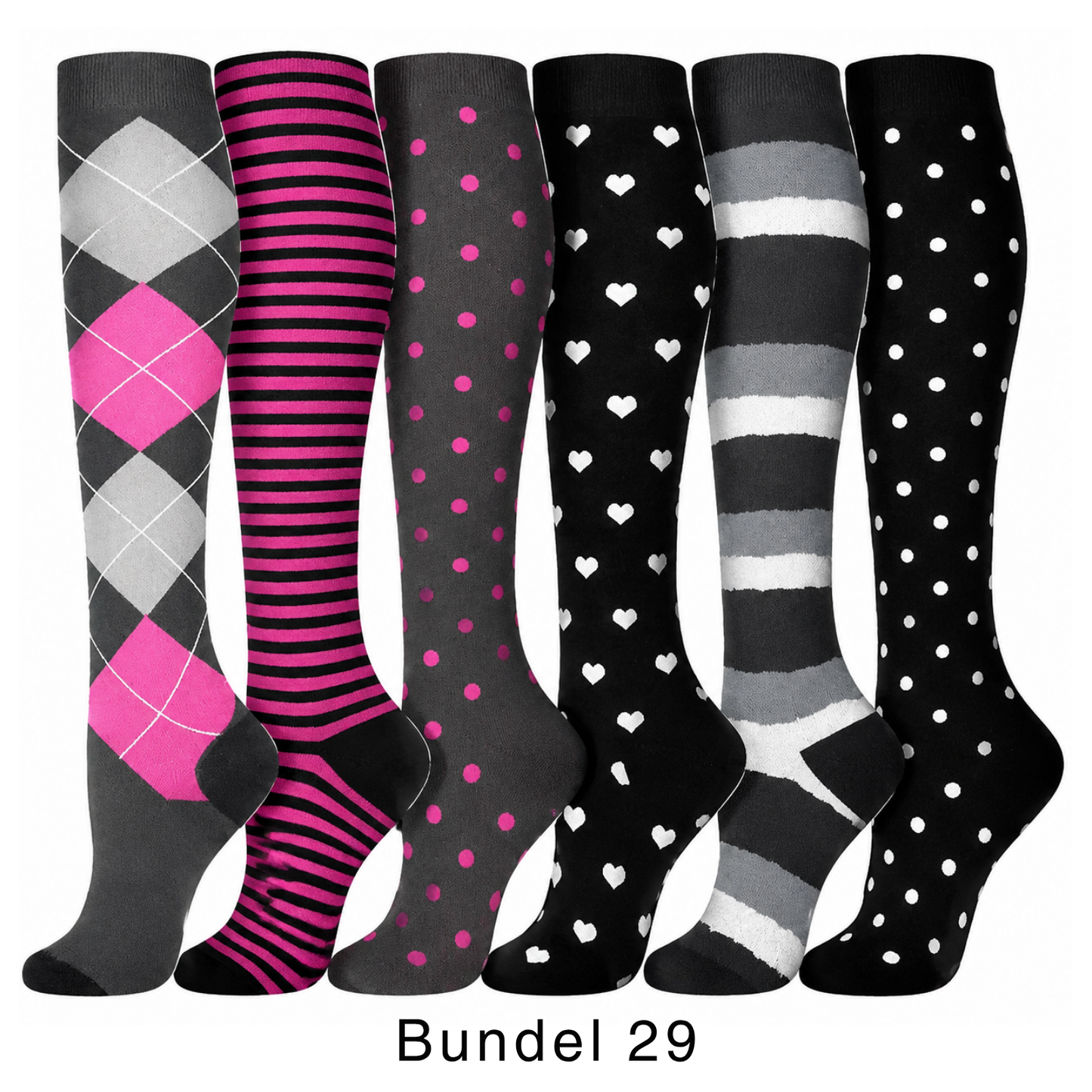 Colorify | Kleurrijke compressiekous (6 paar)