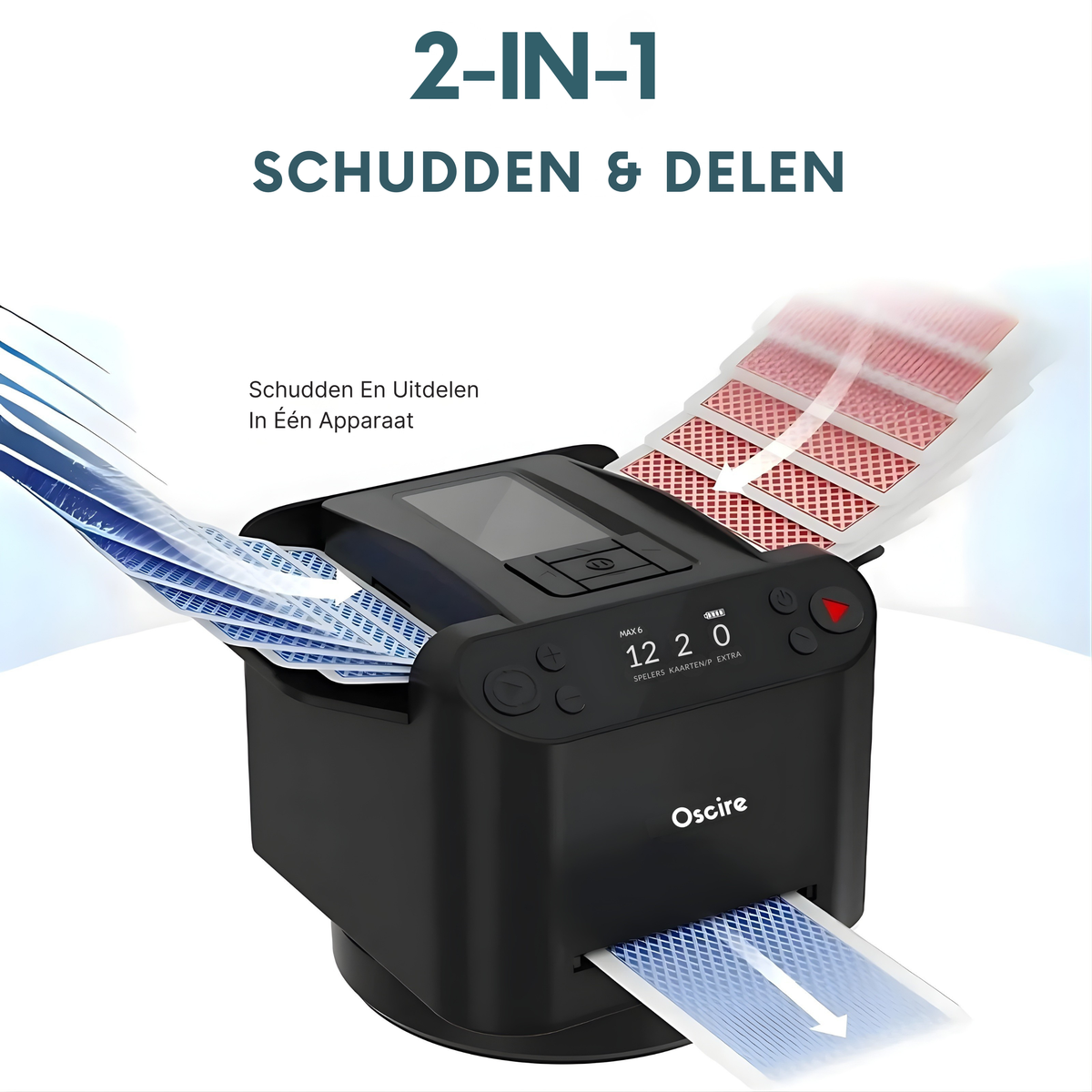2-in-1 Automatische Kaartenschudder en Dealer met 4 Afstandsbedieningen voor Kaartuitgifte