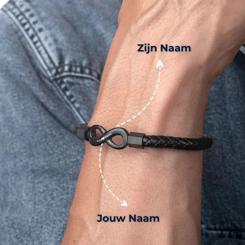 Voor Mijn Man – Oneindigheid Gepersonaliseerde Armband