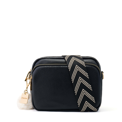 Luma | Compacte lederen crossbodytas - Zwart