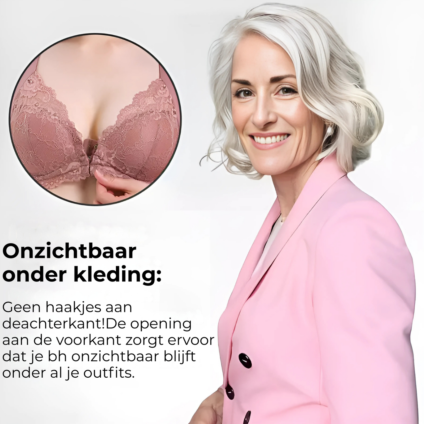 (SET VAN 3) Vormgevende Beha Zonder Beugel Met Sluiting Aan de Voorkant