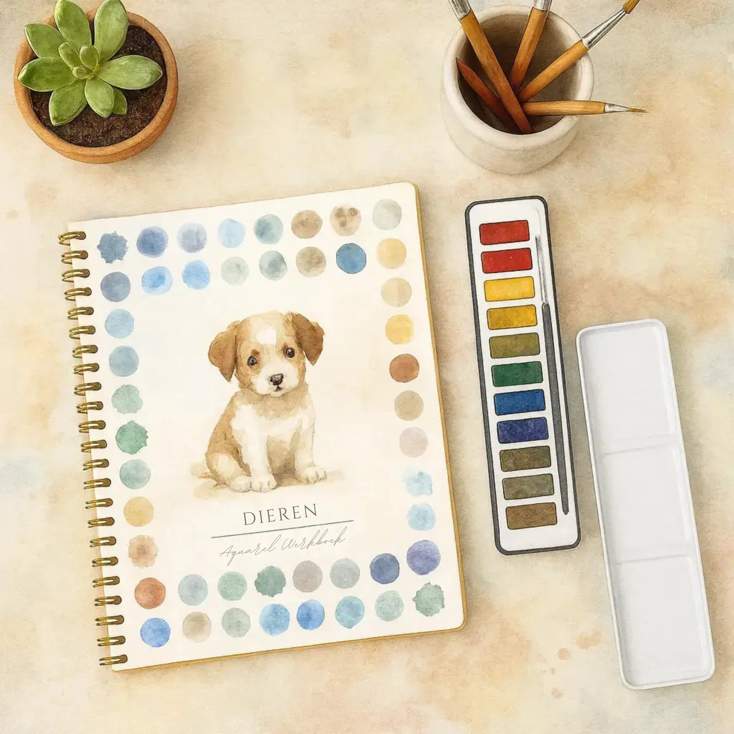 Complete aquarelboekenset – GRATIS aquarelverf en penselen inbegrepen