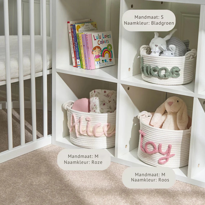 Luxe Gebreide Babymand met Naam – Effen & Multicolor