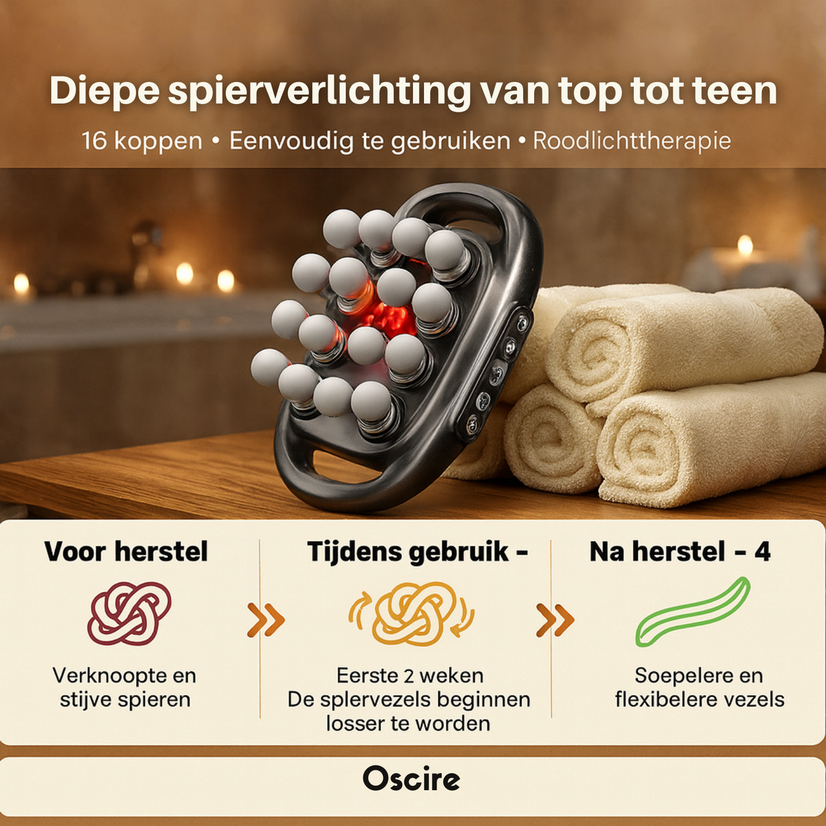 AurumForce | Diepwerkende Lichaamsmassager met Warmte en 16 Massagekoppen