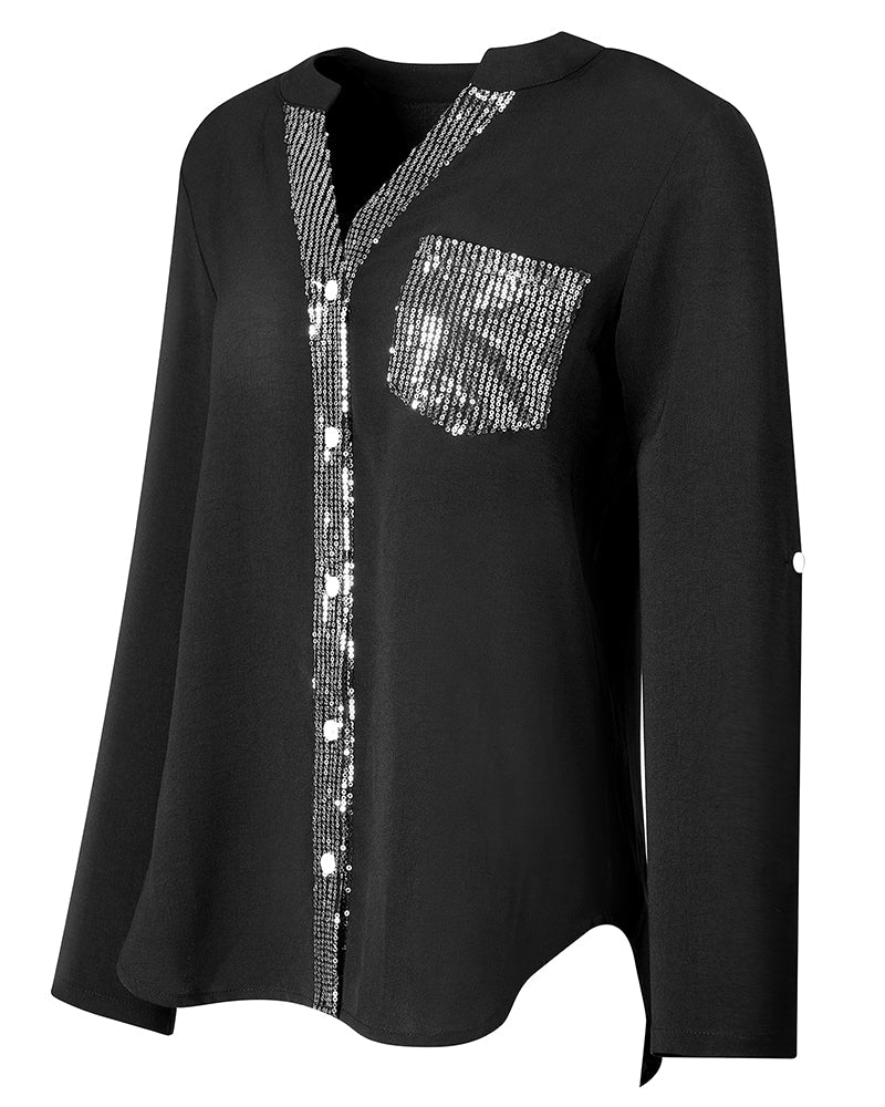 Sparkle Chic Blouse – Paillettenlook