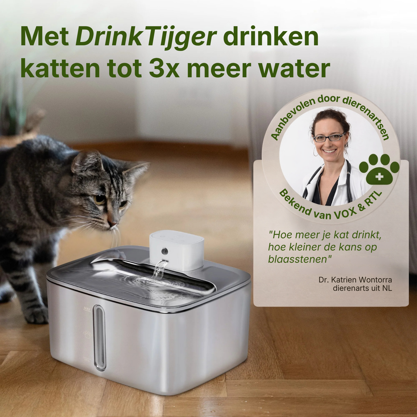 DrinkTijger Pro | Draadloze sensor-drinkfontein