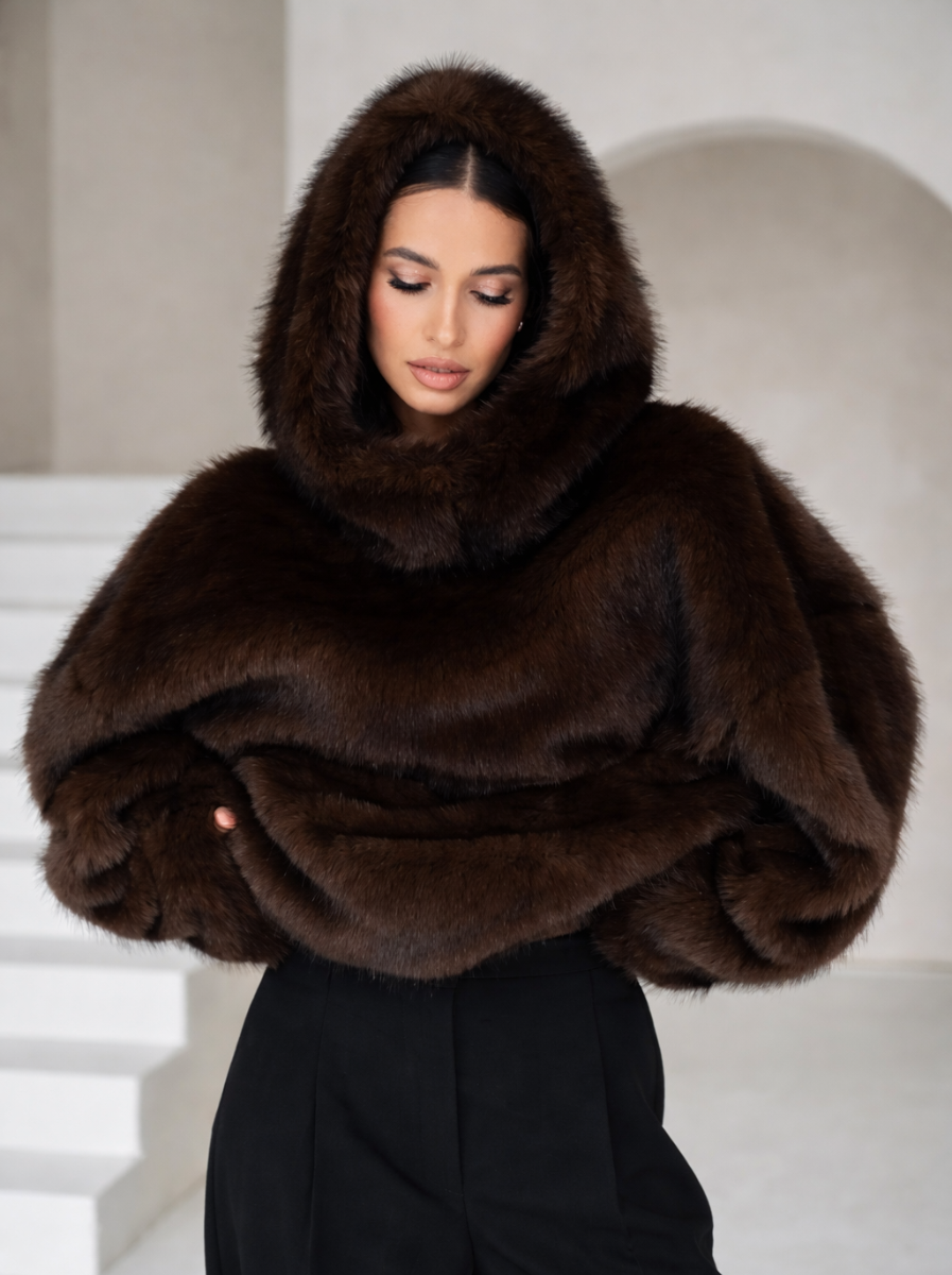 MaisonCouture | Luxe Faux Fur Jas met Capuchon