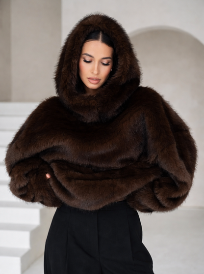 MaisonCouture | Luxe Faux Fur Jas met Capuchon
